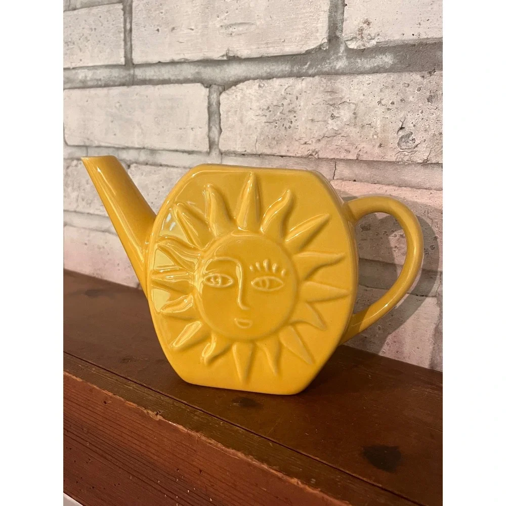 Ceramic Yellow Sun Shaped Watering Can Target Bullseyes Playground